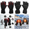 Winter Electric Heated Glove Rechargeable Battery Warm Hand Sport Black+Red