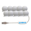 10 LED Hollywood Makeup Vanity Mirror Lights Bulbs Dimmable Tabletop or Wall