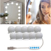 10 LED Hollywood Makeup Vanity Mirror Lights Bulbs Dimmable Tabletop or Wall