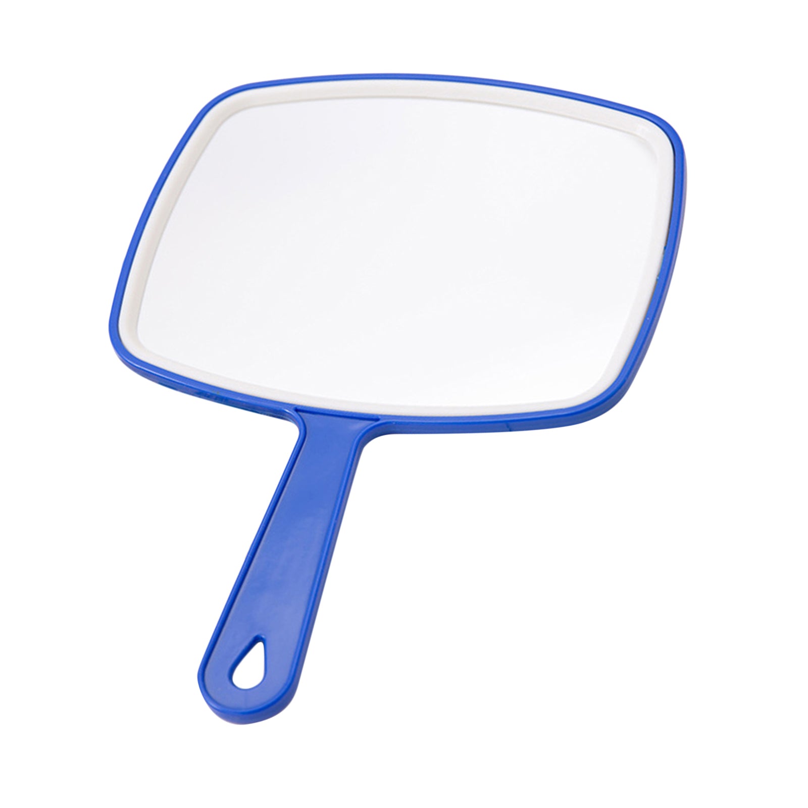 Antislip Rectangular Hand Mirror Handheld Paddle Mirror Blue