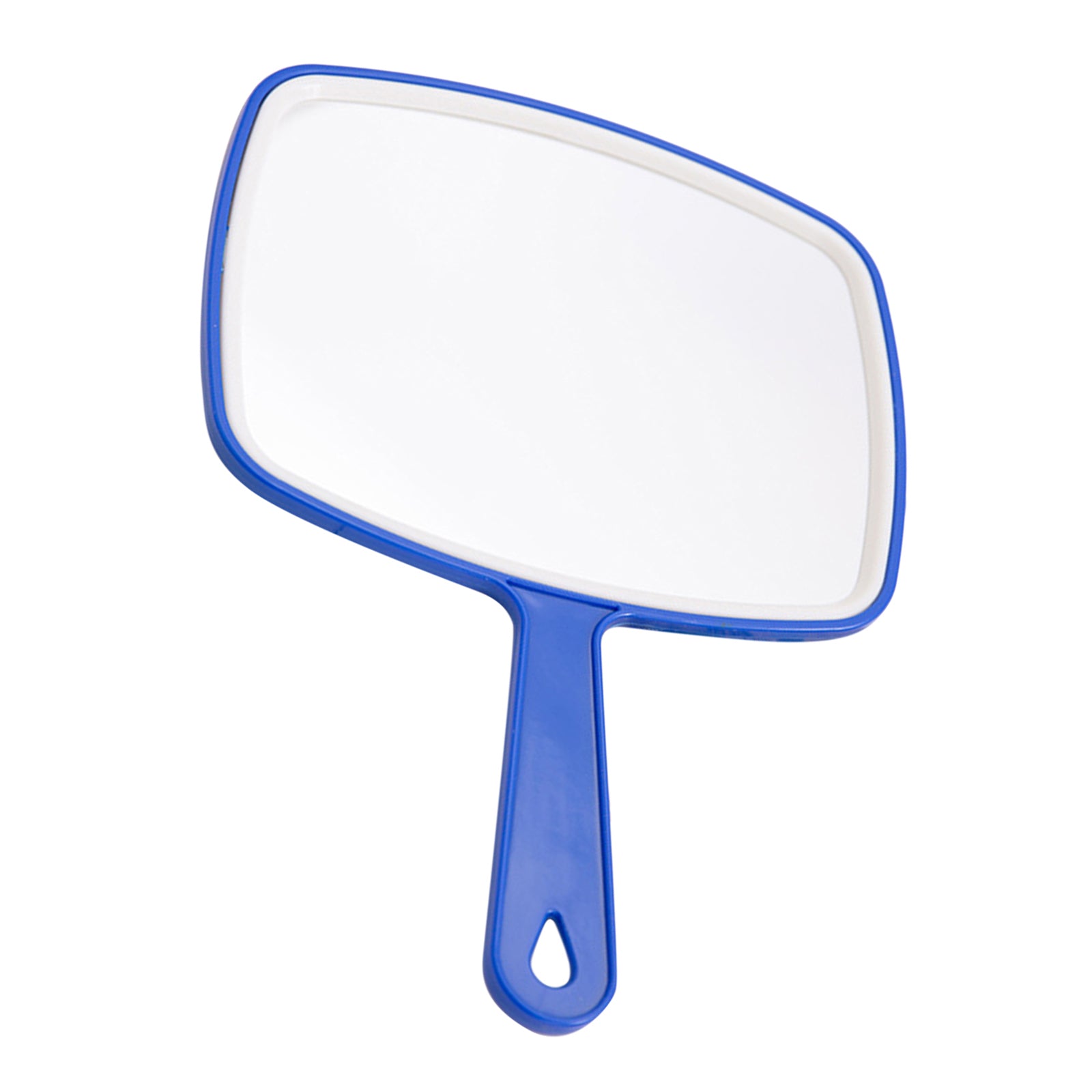 Antislip Rectangular Hand Mirror Handheld Paddle Mirror Blue