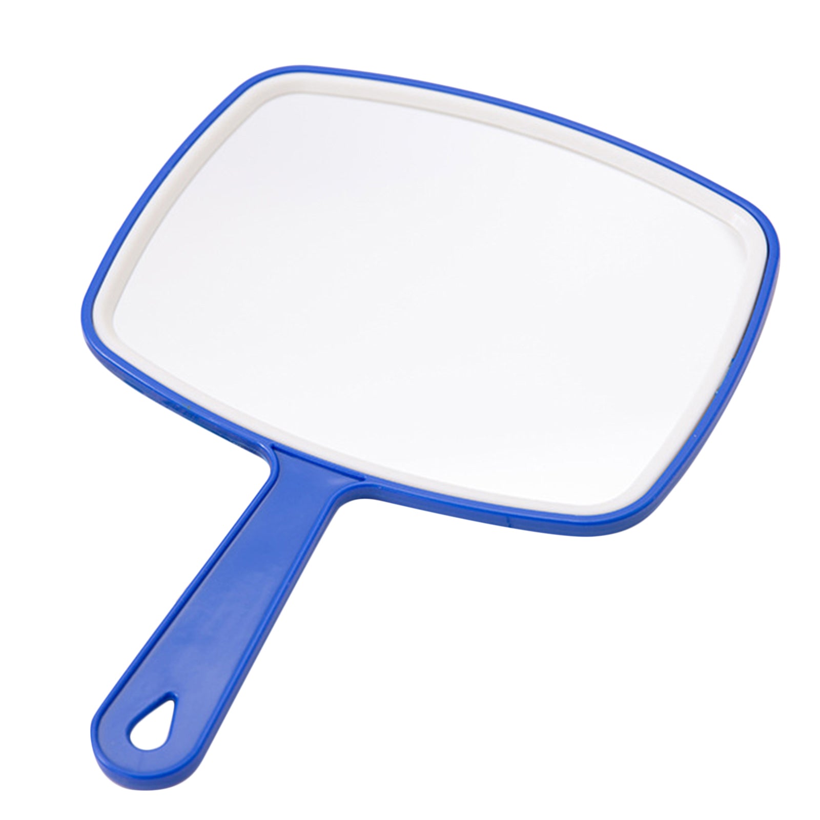 Antislip Rectangular Hand Mirror Handheld Paddle Mirror Blue