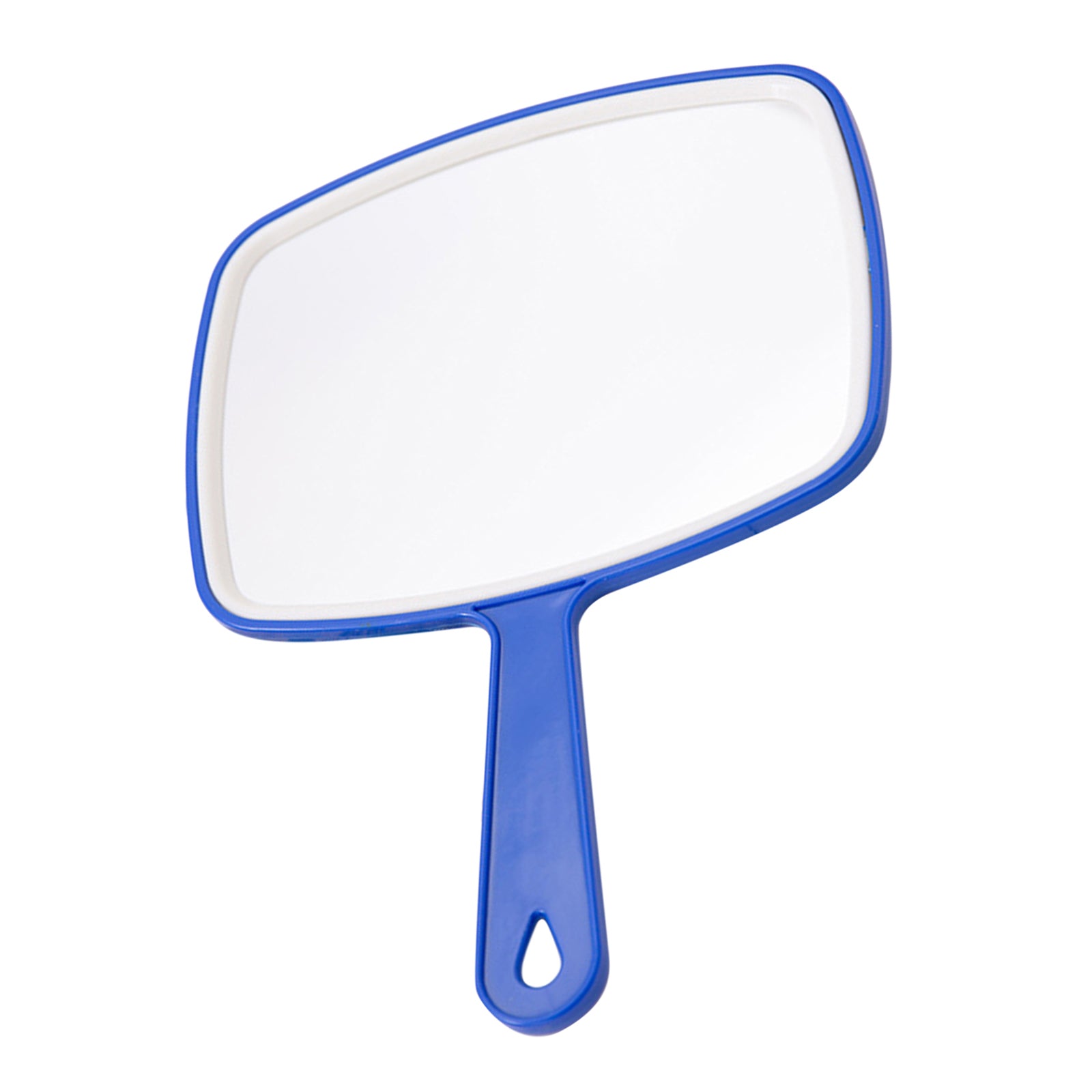 Antislip Rectangular Hand Mirror Handheld Paddle Mirror Blue