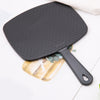 Antislip Rectangular Hand Mirror Handheld Paddle Mirror Black