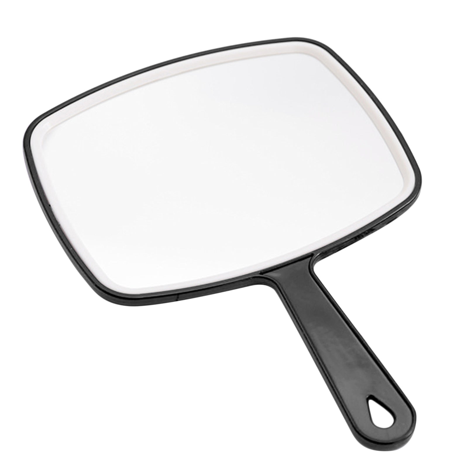 Antislip Rectangular Hand Mirror Handheld Paddle Mirror Black
