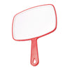 Antislip Rectangular Hand Mirror Handheld Paddle Mirror Red