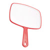 Antislip Rectangular Hand Mirror Handheld Paddle Mirror Red