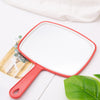 Antislip Rectangular Hand Mirror Handheld Paddle Mirror Red