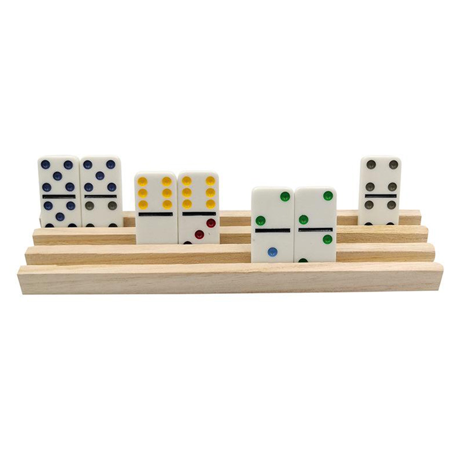 Unfinished Wooden Domino Trays Racks Stand Organizer for Domino Tiles Game