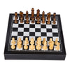 Wooden Chess Set Travel Chessboard and Storage Slots for Beginner Table Game