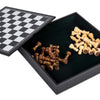 Wooden Chess Set Travel Chessboard and Storage Slots for Beginner Table Game