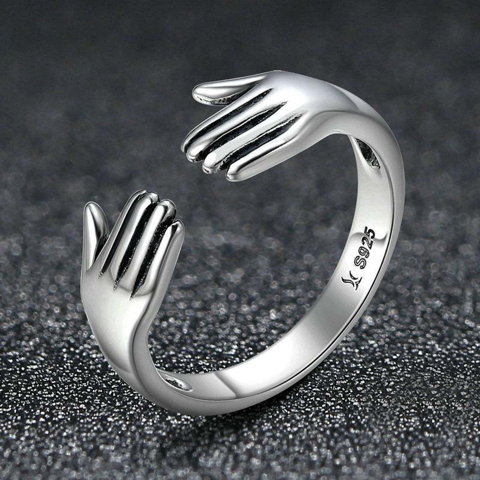 Hugging Hands Open Rings For Women Lady Girl Cute Fashion Band Ring Jewelry