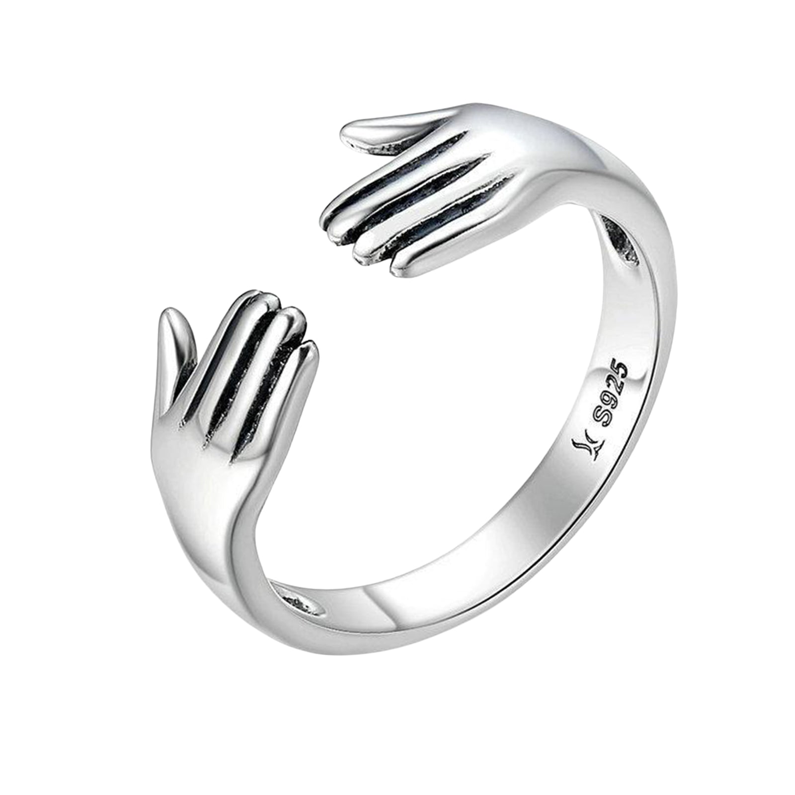 Hugging Hands Open Rings For Women Lady Girl Cute Fashion Band Ring Jewelry