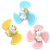3 Pack Bath Suction Cup Spinning Tops Toy Animal Turntable Spinning Windmill