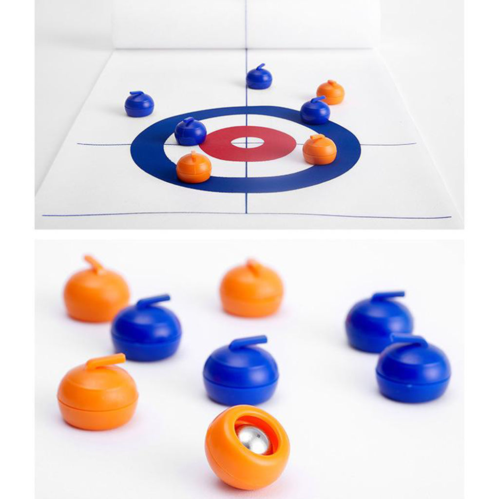 Portable Indoor Curling Board Game with 8 Rollers Family Games for Kid's