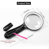 Handle 10X Reading Magnifying Glass Loupe Magnifier for Reading Map 12 LED