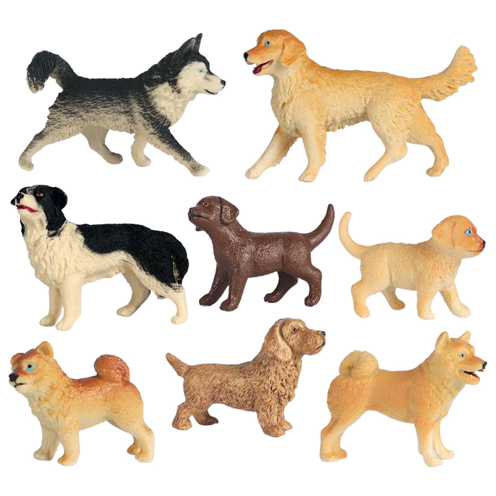 Solid Plastic Simulated Dog Model Decor Kids Toy Miniature Figurine Decor