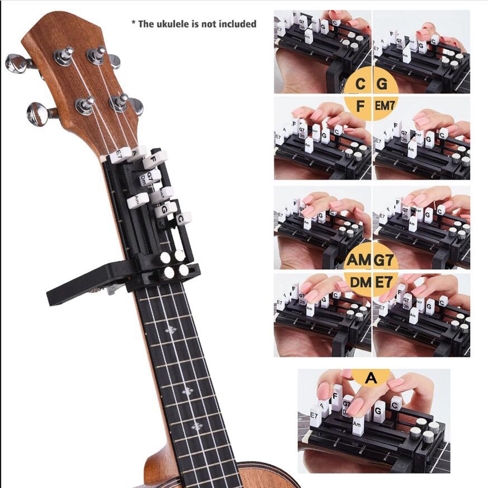 Portable Ukulele Finger Exerciser Guitar Chord Trainer Tool for Beignners