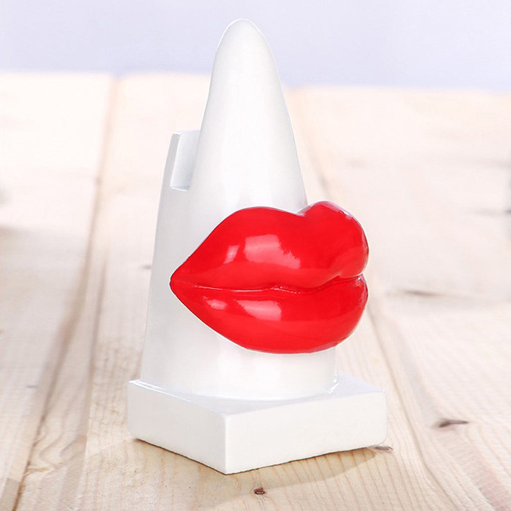 Resin Spectacle Stand Home Office Decorative Desk Eyeglasses Holder Lips