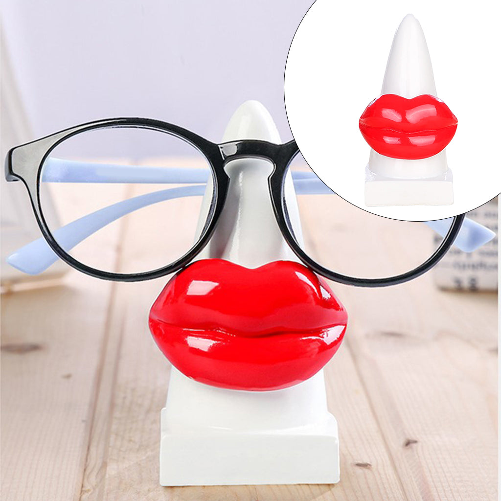 Resin Spectacle Stand Home Office Decorative Desk Eyeglasses Holder Lips