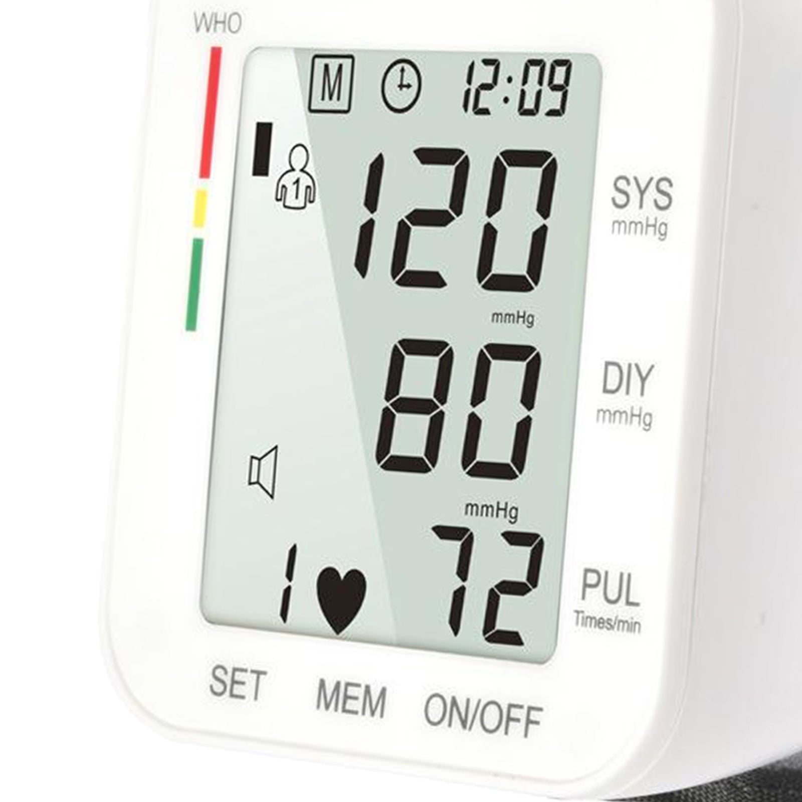 Home Use Electric Wrist Blood Pressure Monitor Tester Large LCD Display