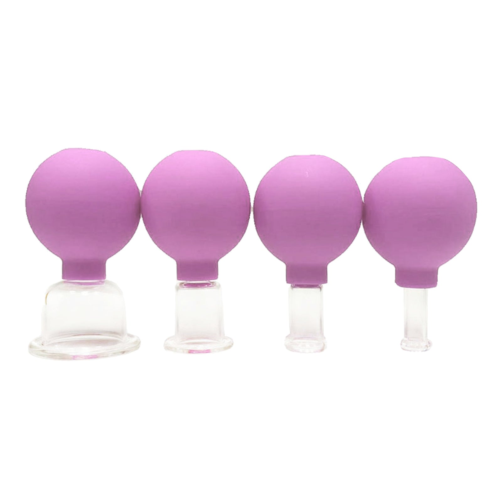 4 Pieces Safety Vacuum Cupping for Massage Body Face Leg Back Face Arm Back Purple pink