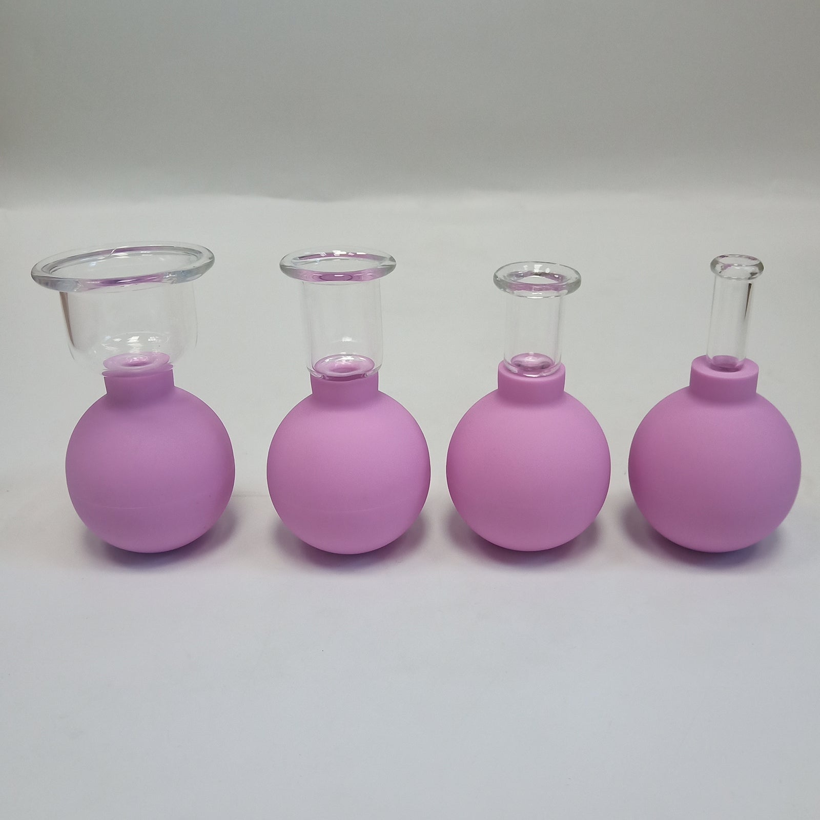 4 Pieces Safety Vacuum Cupping for Massage Body Face Leg Back Face Arm Back Purple pink