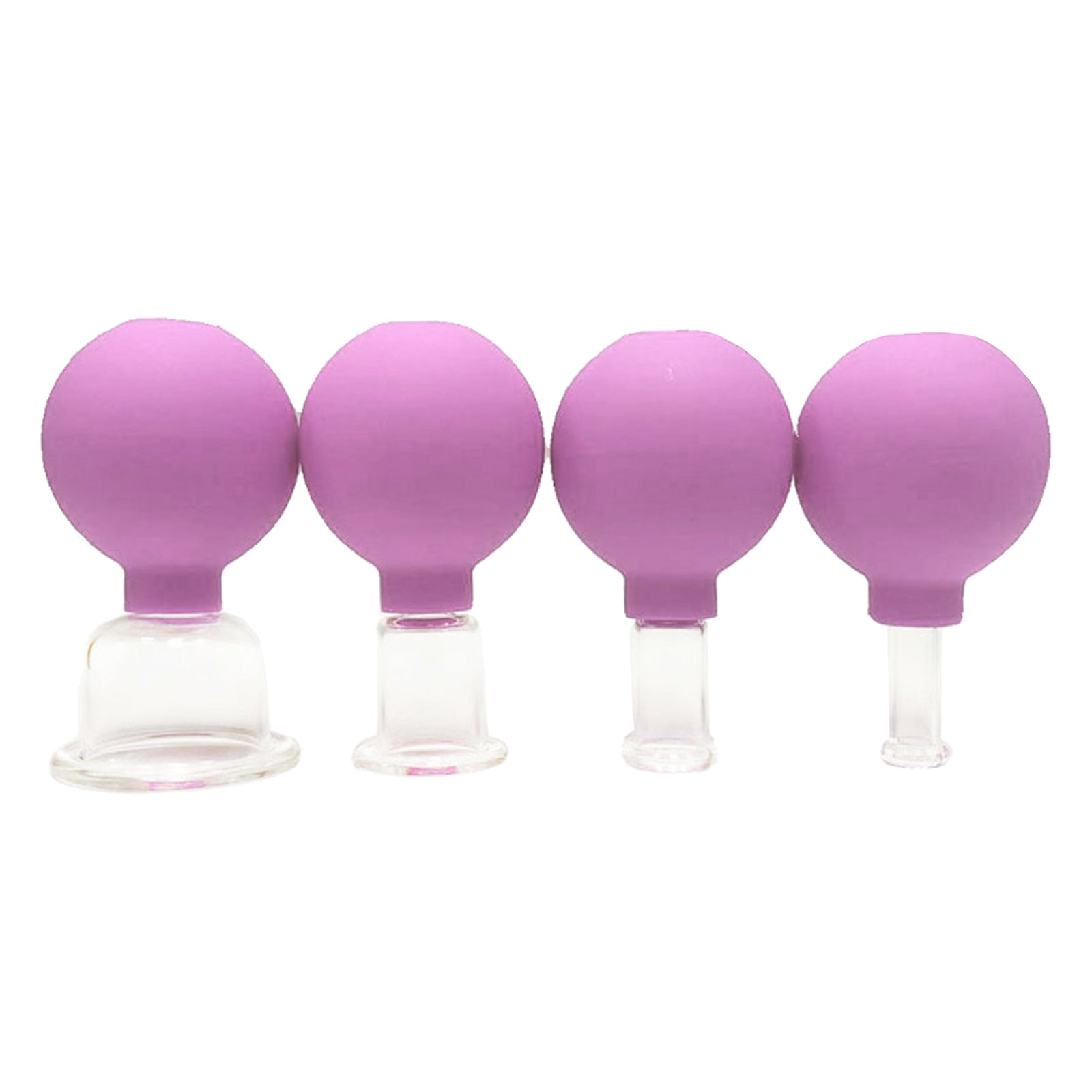 4 Pieces Safety Vacuum Cupping for Massage Body Face Leg Back Face Arm Back Purple pink