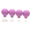 4 Pieces Safety Vacuum Cupping for Massage Body Face Leg Back Face Arm Back Purple pink