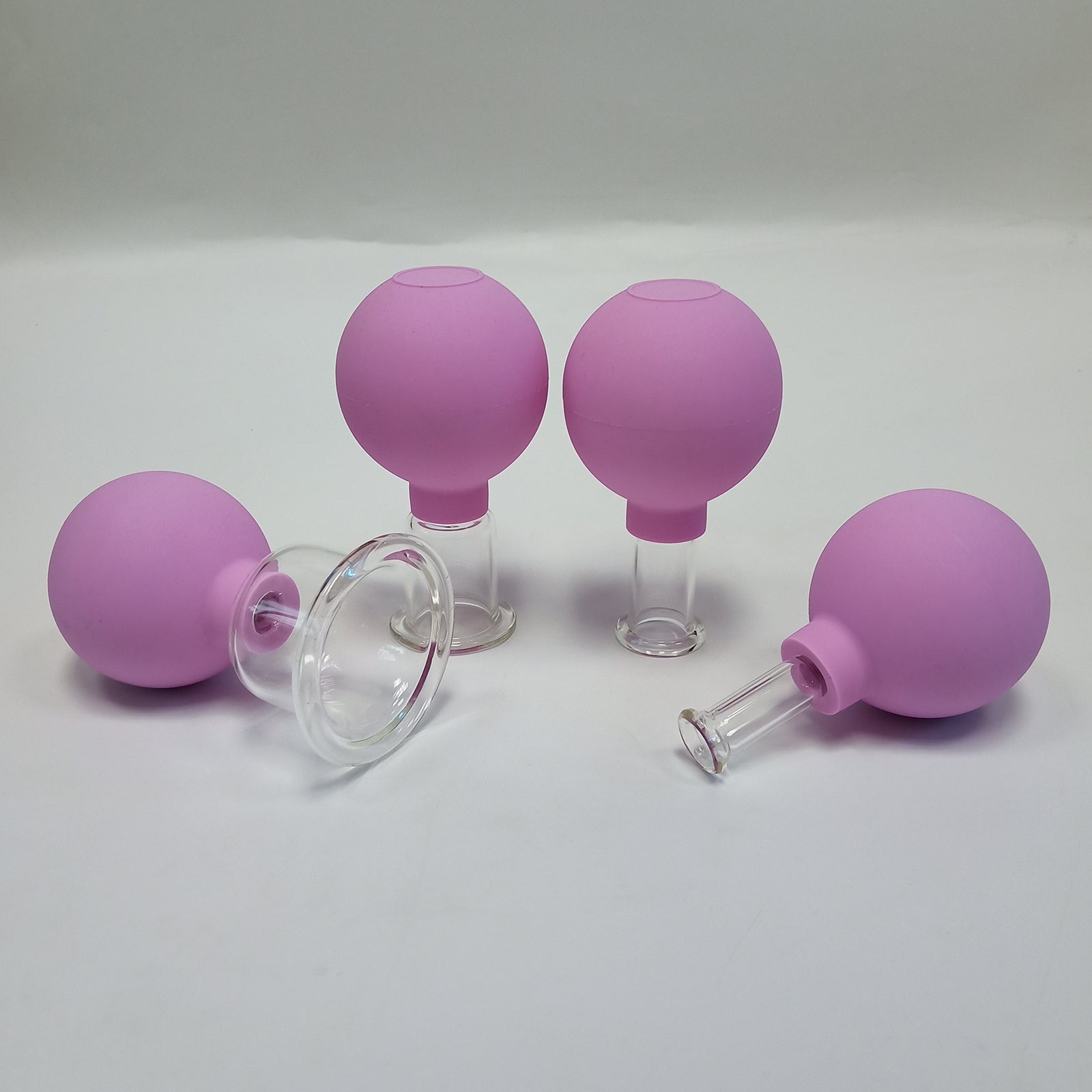 4 Pieces Safety Vacuum Cupping for Massage Body Face Leg Back Face Arm Back Purple pink