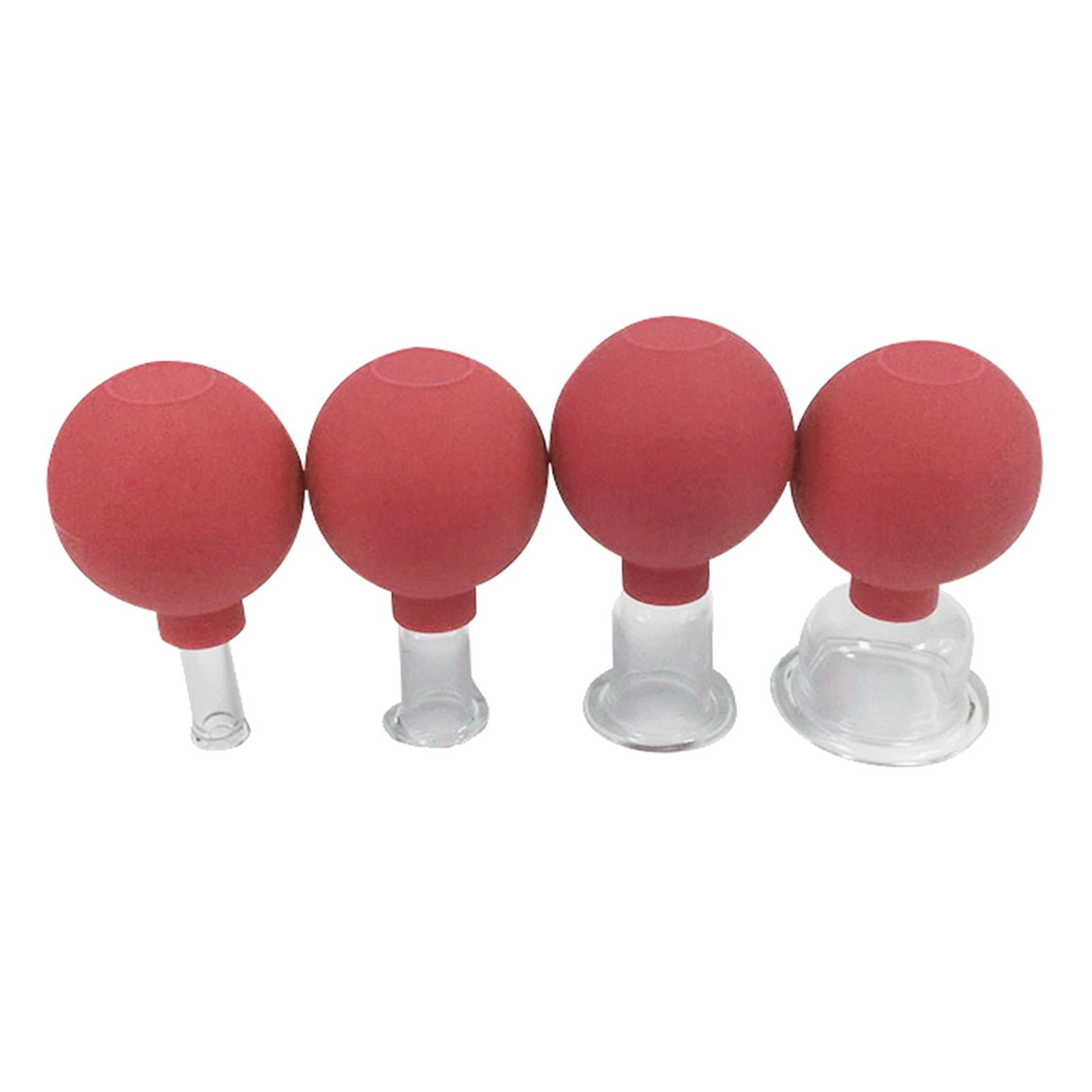 4 Pieces Safety Vacuum Cupping for Massage Body Face Leg Back Face Arm Back red