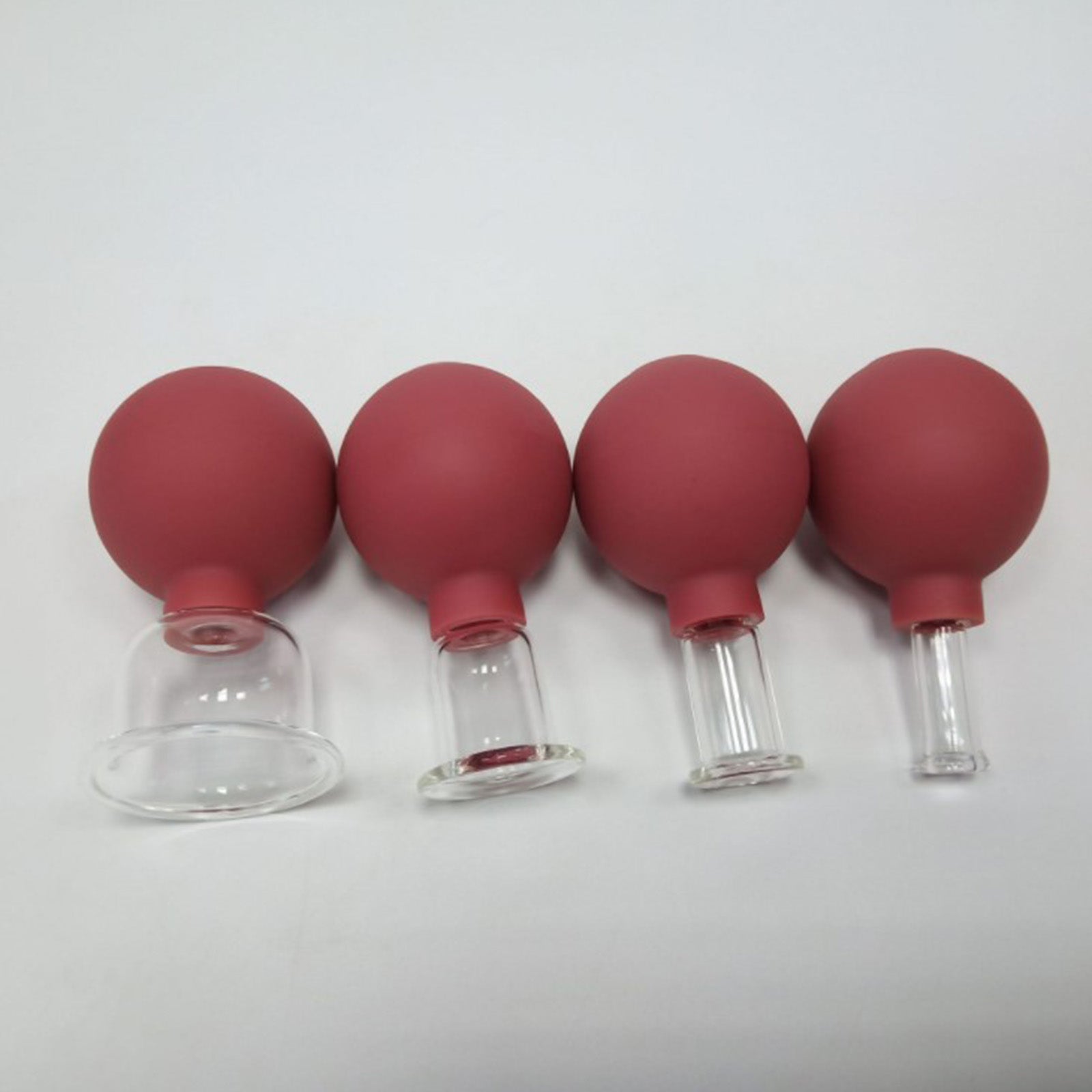 4 Pieces Safety Vacuum Cupping for Massage Body Face Leg Back Face Arm Back red