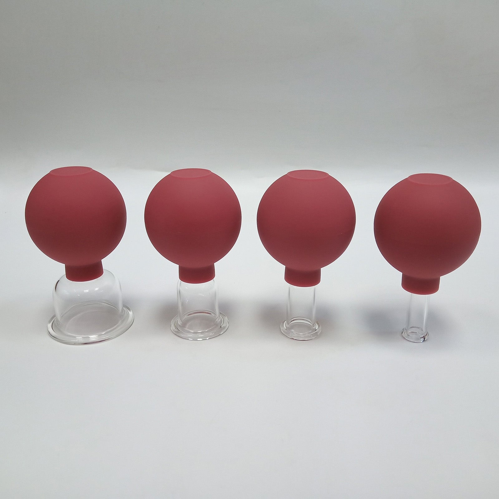 4 Pieces Safety Vacuum Cupping for Massage Body Face Leg Back Face Arm Back red