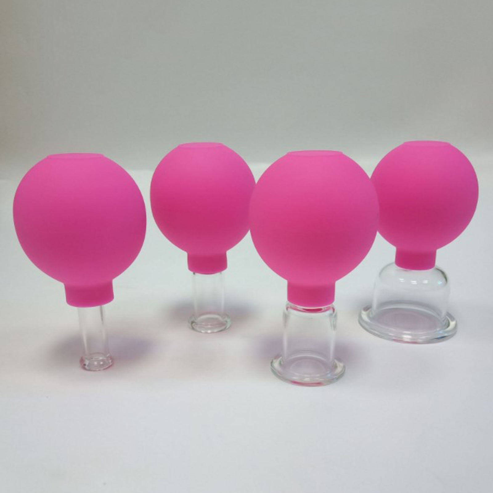 4 Pieces Safety Vacuum Cupping for Massage Body Face Leg Back Face Arm Back rose Red