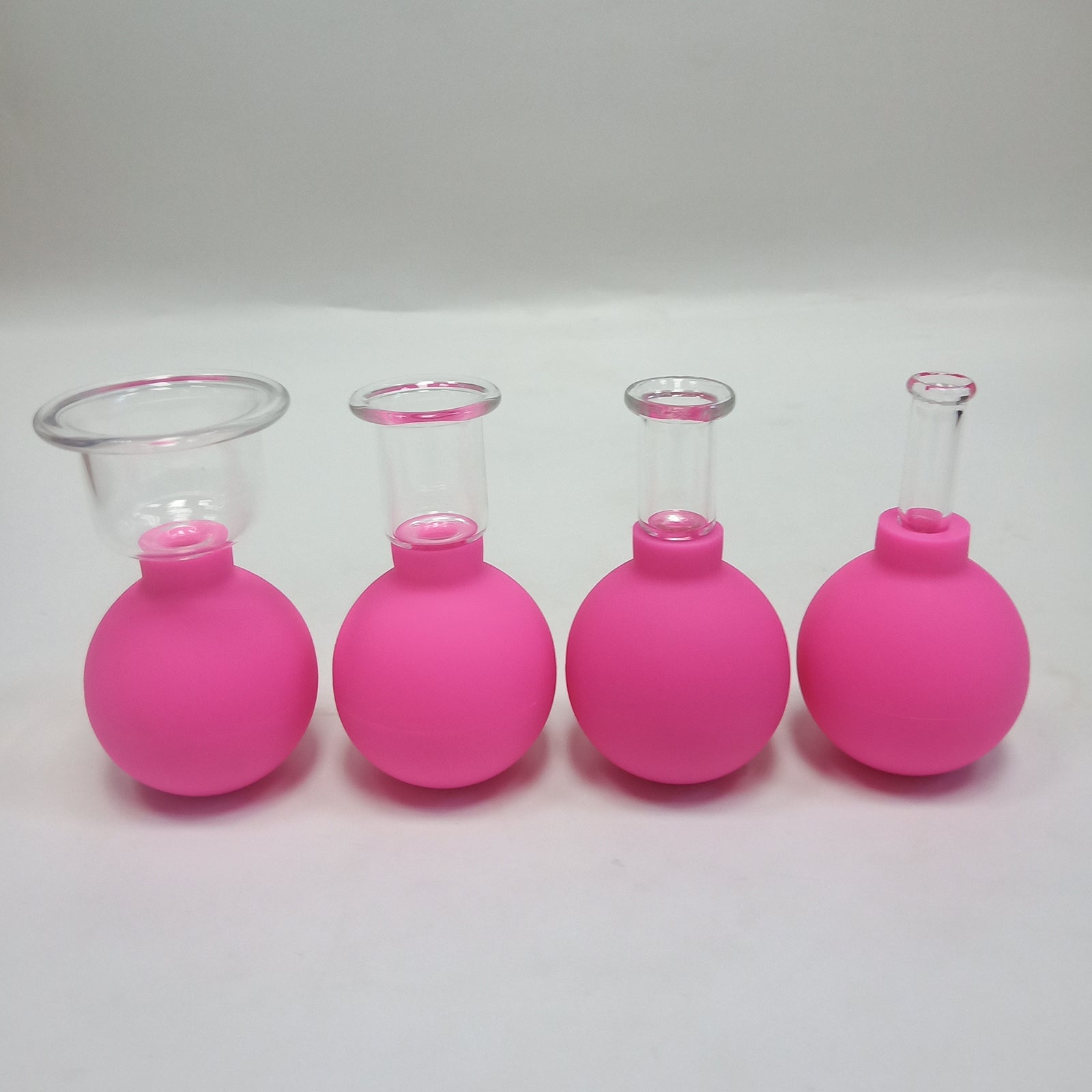 4 Pieces Safety Vacuum Cupping for Massage Body Face Leg Back Face Arm Back rose Red