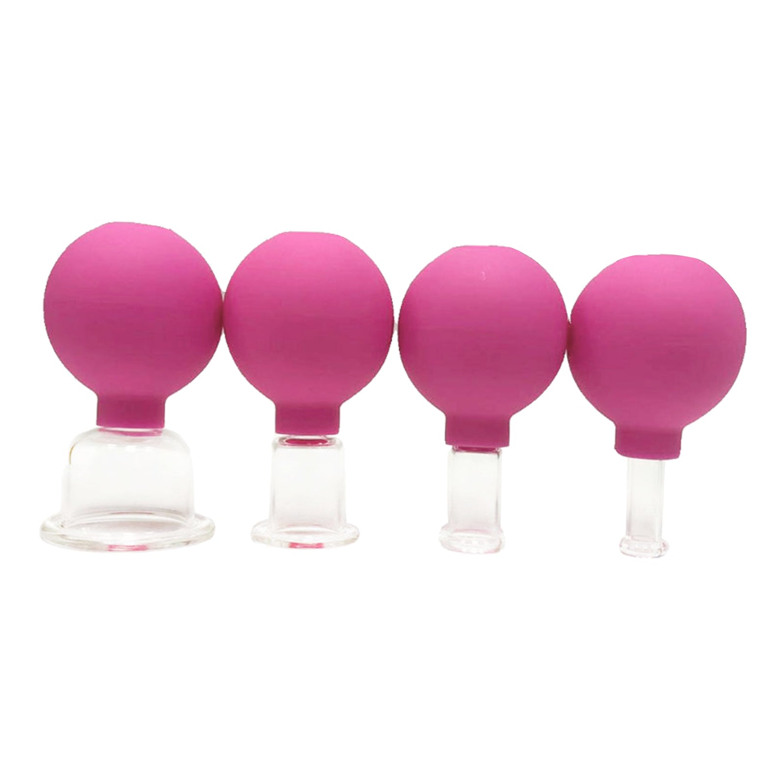 4 Pieces Safety Vacuum Cupping for Massage Body Face Leg Back Face Arm Back rose Red