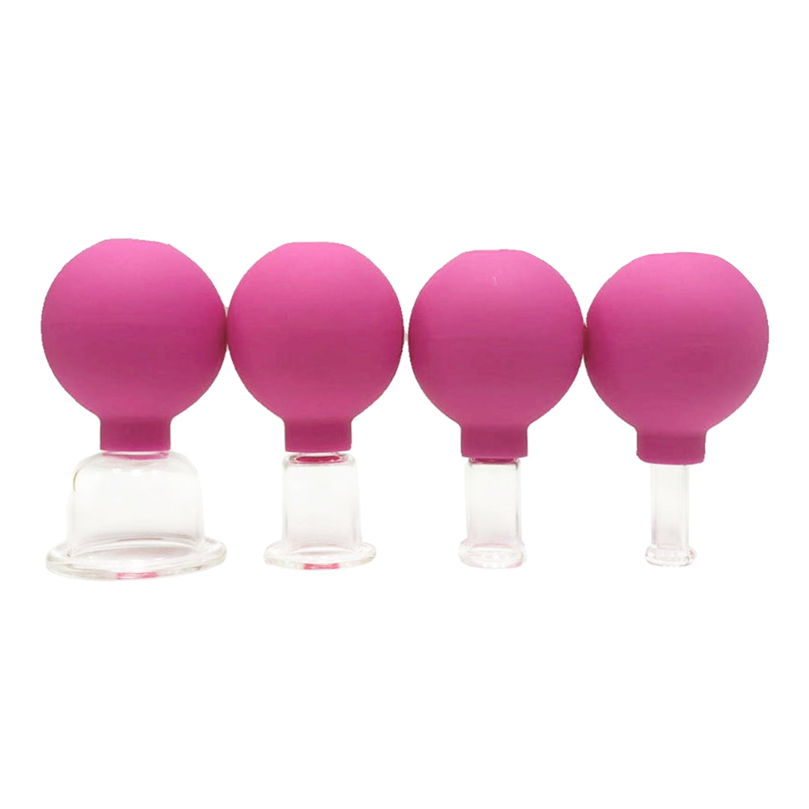 4 Pieces Safety Vacuum Cupping for Massage Body Face Leg Back Face Arm Back rose Red