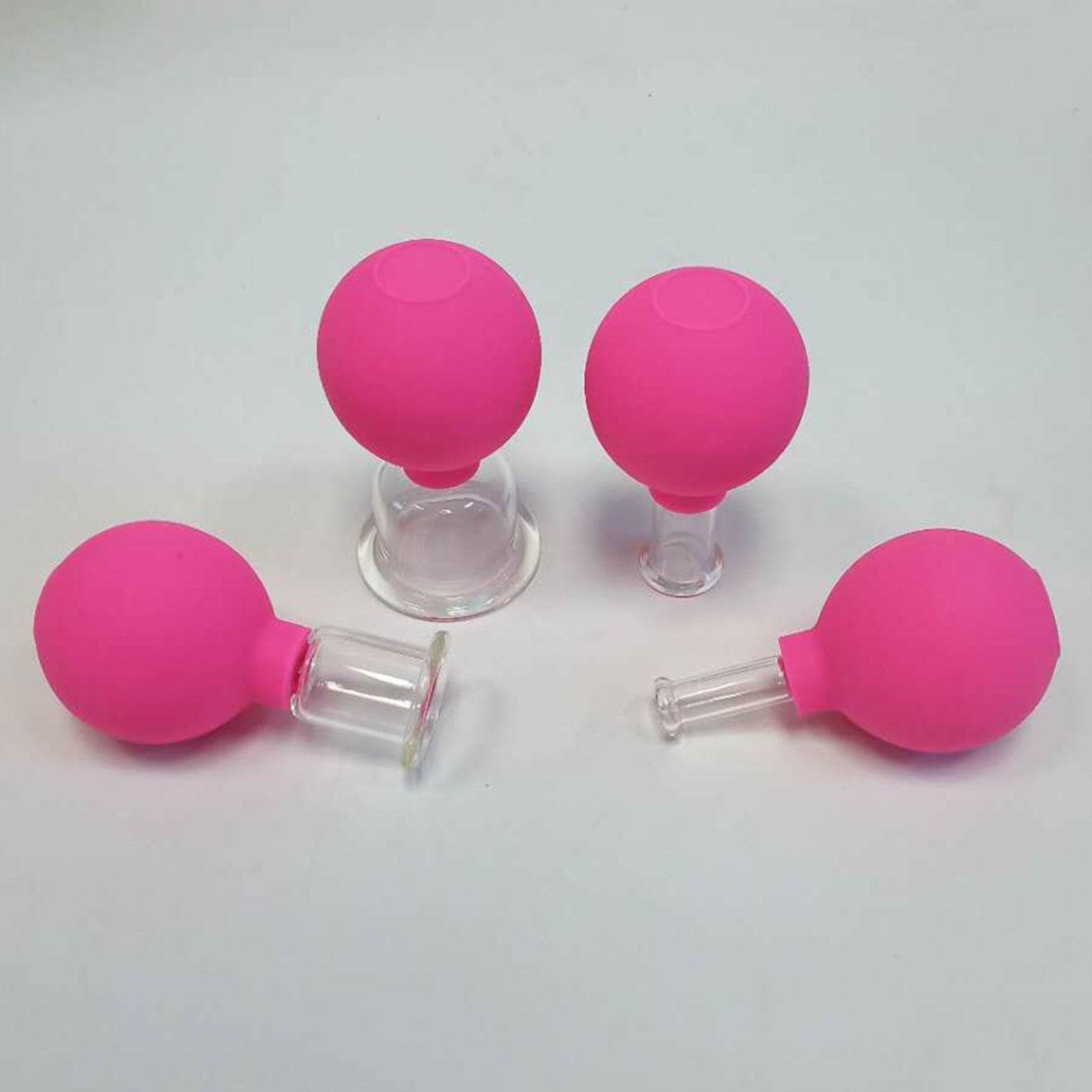 4 Pieces Safety Vacuum Cupping for Massage Body Face Leg Back Face Arm Back rose Red