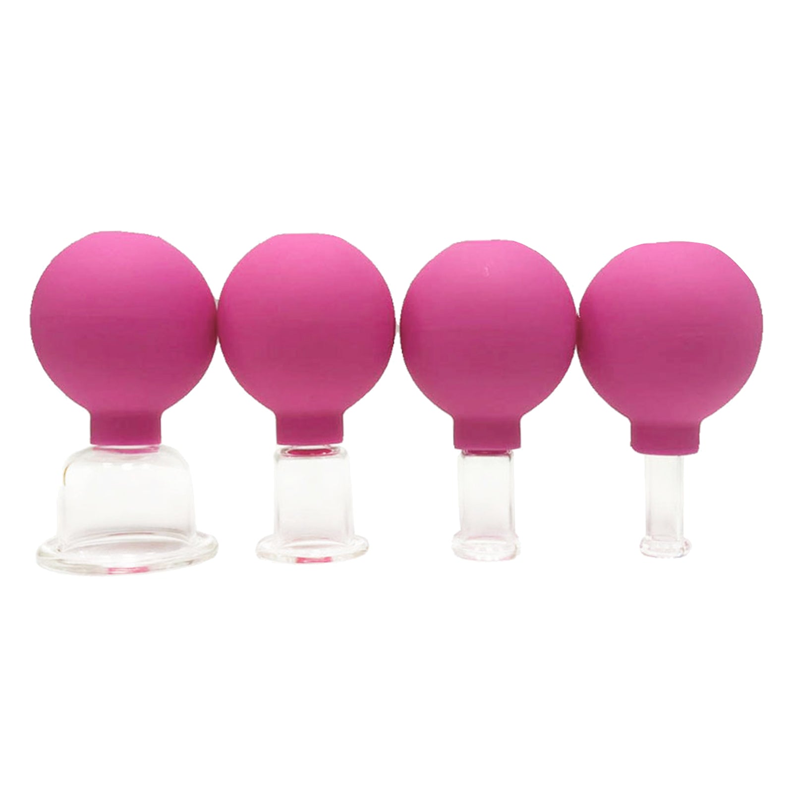 4 Pieces Safety Vacuum Cupping for Massage Body Face Leg Back Face Arm Back rose Red