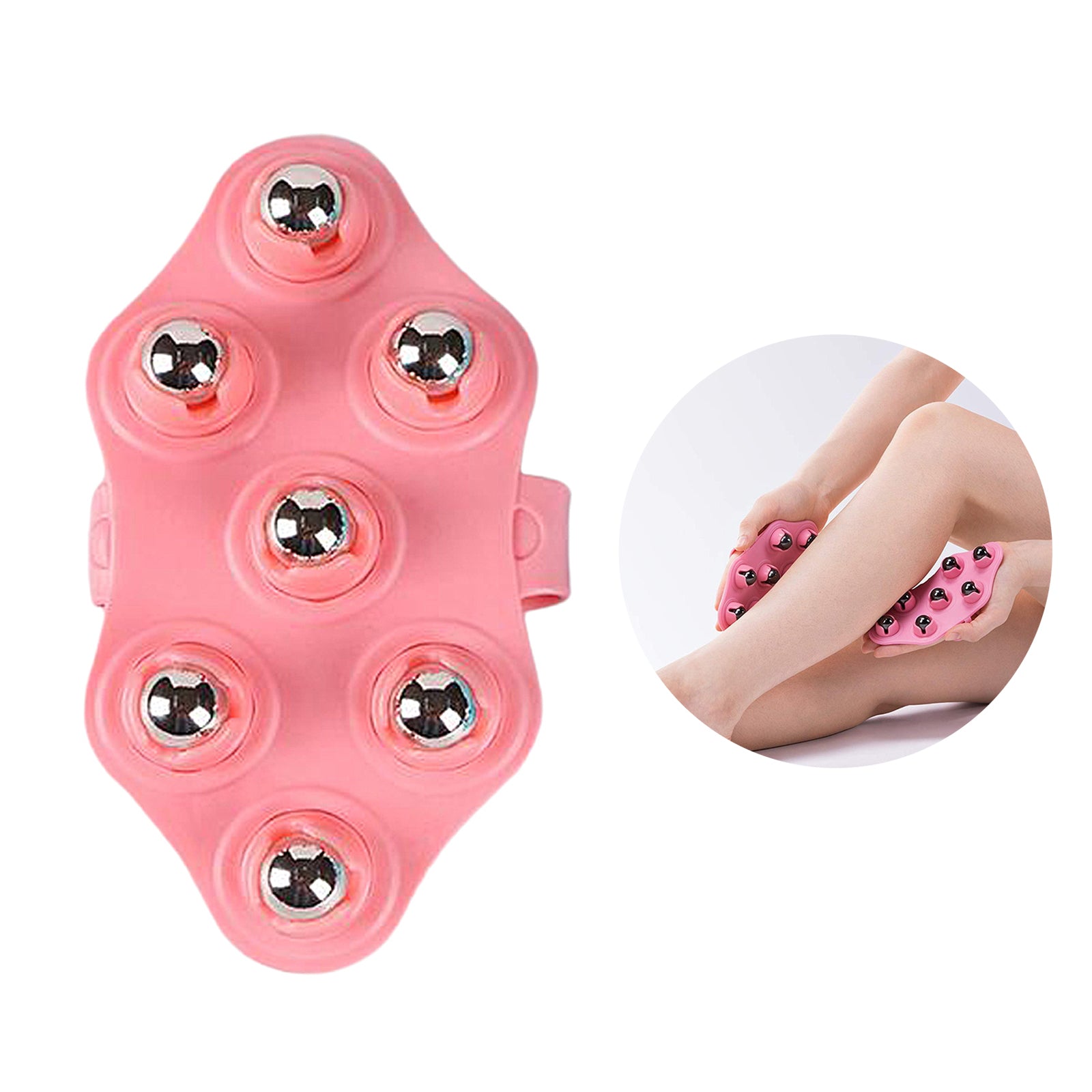 Palm Shaped Hand Held Massager Pain Relief for Foot, Hamstrings, Thighs Pink