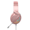 AX365 Gaming Headset 7.1 Channel Surround w/ Retractable MIC For PC Laptop Pink 3.5mm