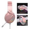 AX365 Gaming Headset 7.1 Channel Surround w/ Retractable MIC For PC Laptop Pink 3.5mm