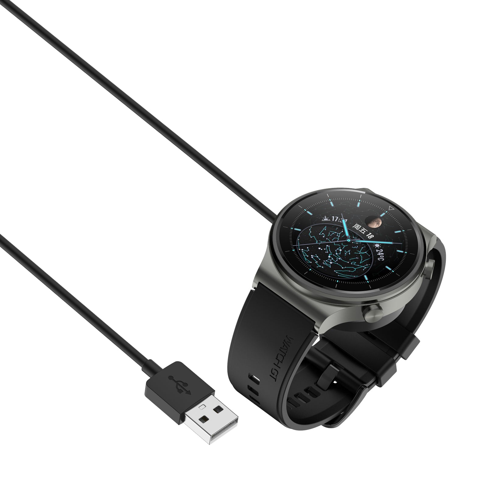 Charging Dock Holder Charger Cable for Huawei GT2 Pro Watch Black