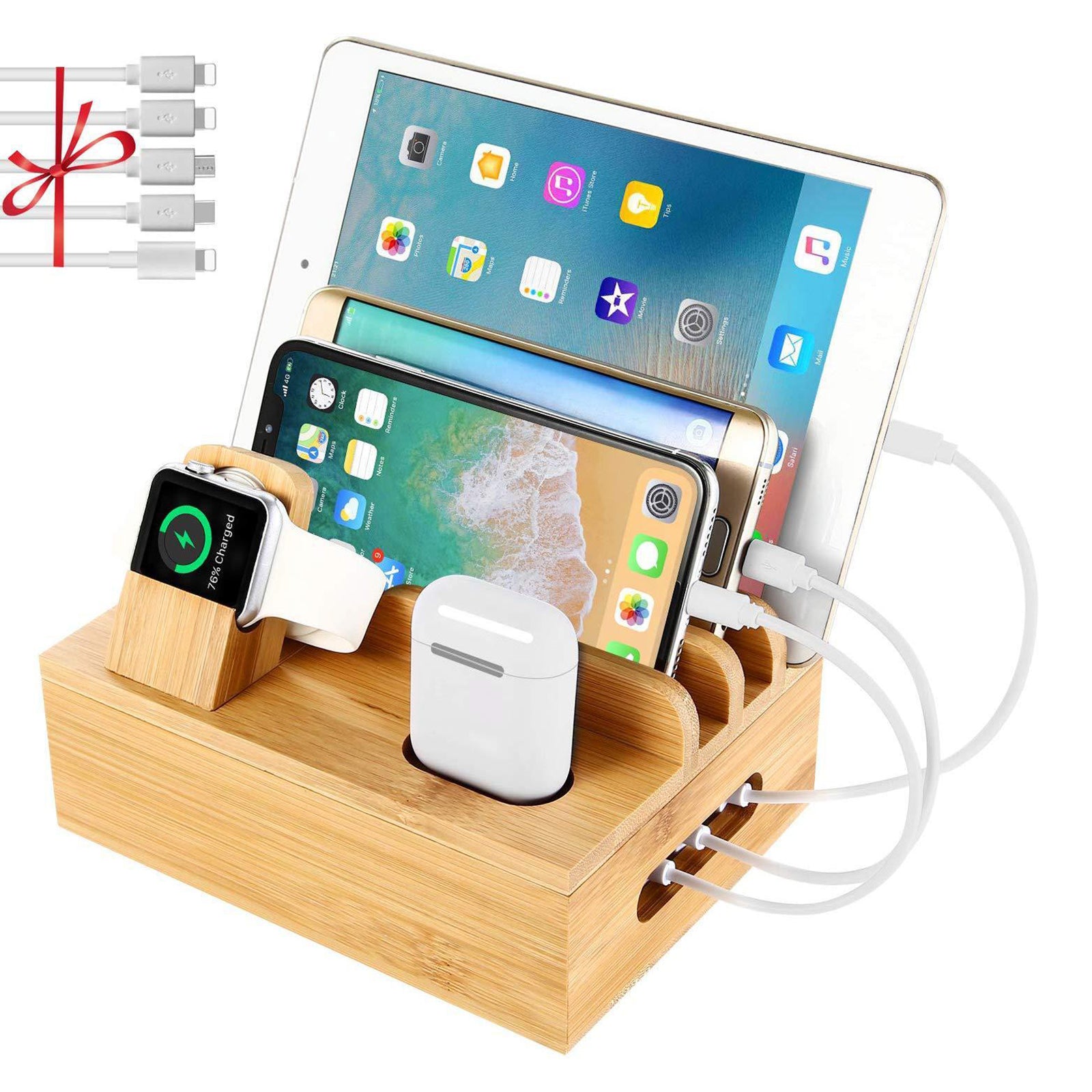 Mobile Charging Dock Station Holder Stand Organizer For iWatch iPhone 11 12
