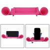 Silicone Sound Amplifier Phone 2 Horn Stand for iPhone 6 6s 7  pink