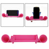 Silicone Sound Amplifier Phone 2 Horn Stand for iPhone 6 6s 7  pink