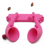 Silicone Sound Amplifier Phone 2 Horn Stand for iPhone 6 6s 7  pink