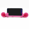 Silicone Sound Amplifier Phone 2 Horn Stand for iPhone 6 6s 7  pink