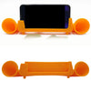 Silicone Sound Amplifier Phone 2 Horn Stand for iPhone 6 6s 7  orange