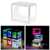 Mini Fish Tank LED Light Clear Ornament Aquarium Office Desktop Decor White